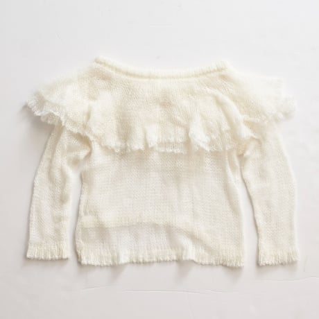 "meow" mohair knit (white/pink brown/sora)