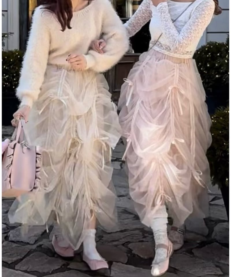 Ballerina” drawstring ribbon skirt (pink) | Tr Ballerina” drawstring ribbon skirt (pink) | Tr