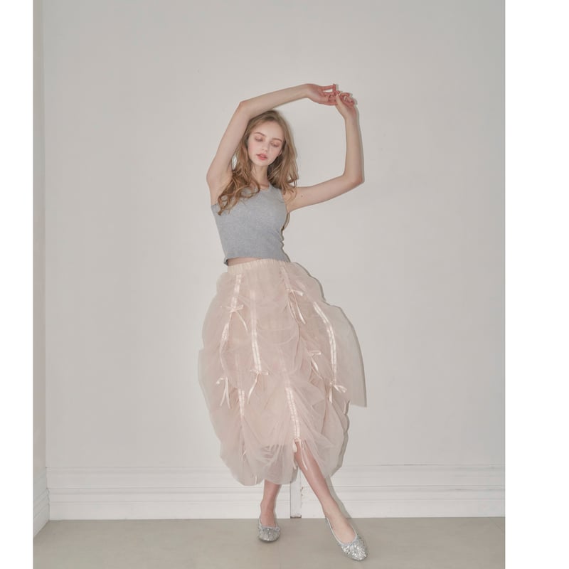 Ballerina” drawstring ribbon skirt (pink) | Tr