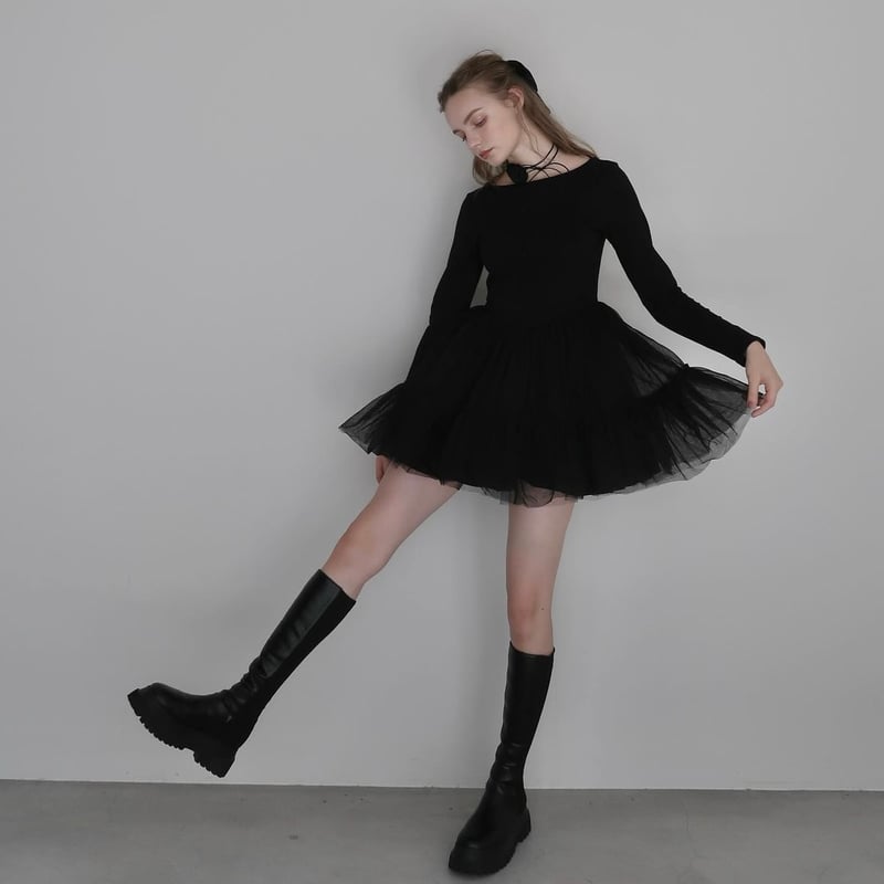 Ballet docking tulle mini dress black Black Tutu Dress: Cotton