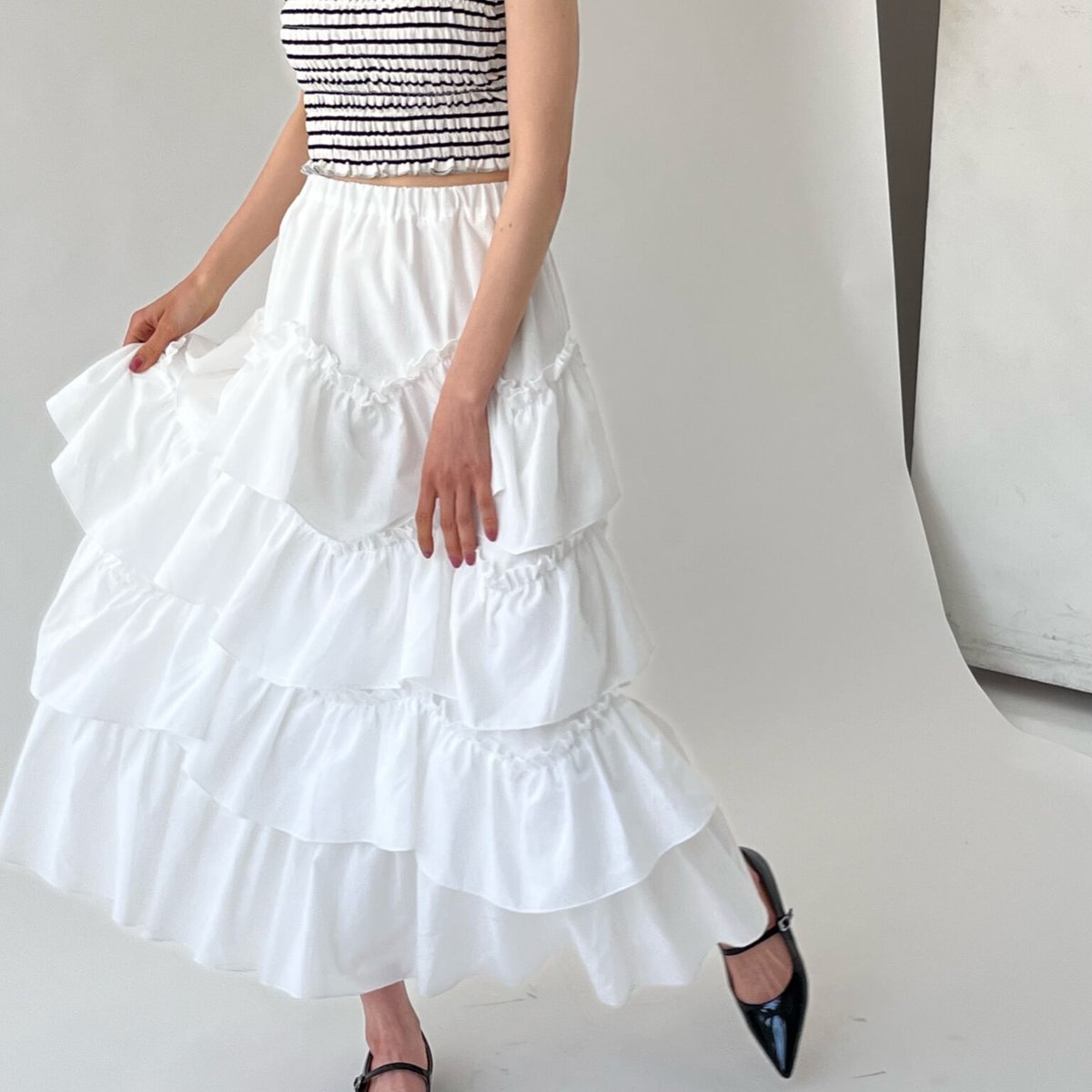 treatürself dot Paris tiered skirt 値下げ中