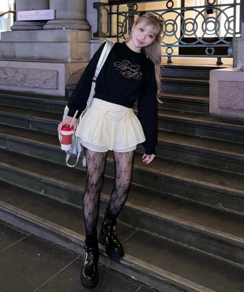 drawstring ribbon tiered skirt pants | Treat ür drawstring ribbon tiered skirt pants | Treat ür