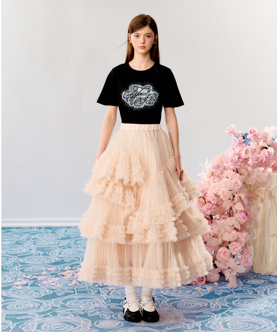 5月上旬配送】”Ballerina” blooming tulle skirt(pink 5月上旬配送】”Ballerina” blooming tulle skirt(pink