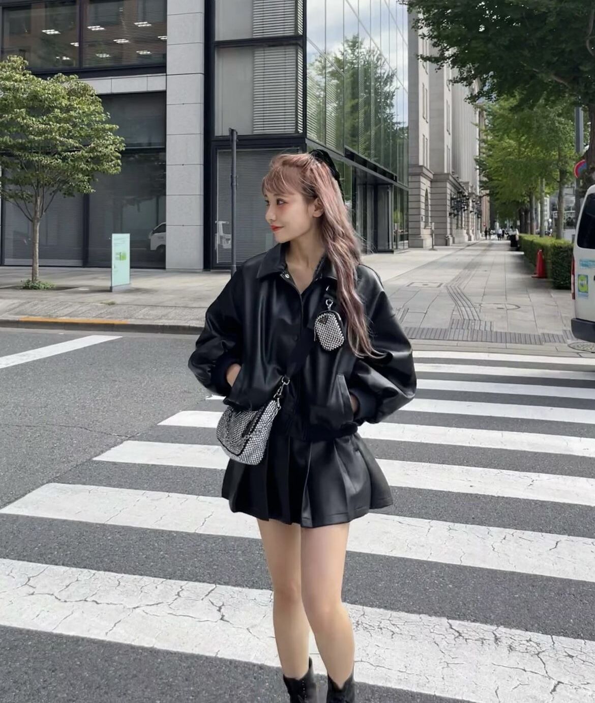 試着のみ PERSONSOUL*Worn Leather Skirtミニスカート 【公式通販】