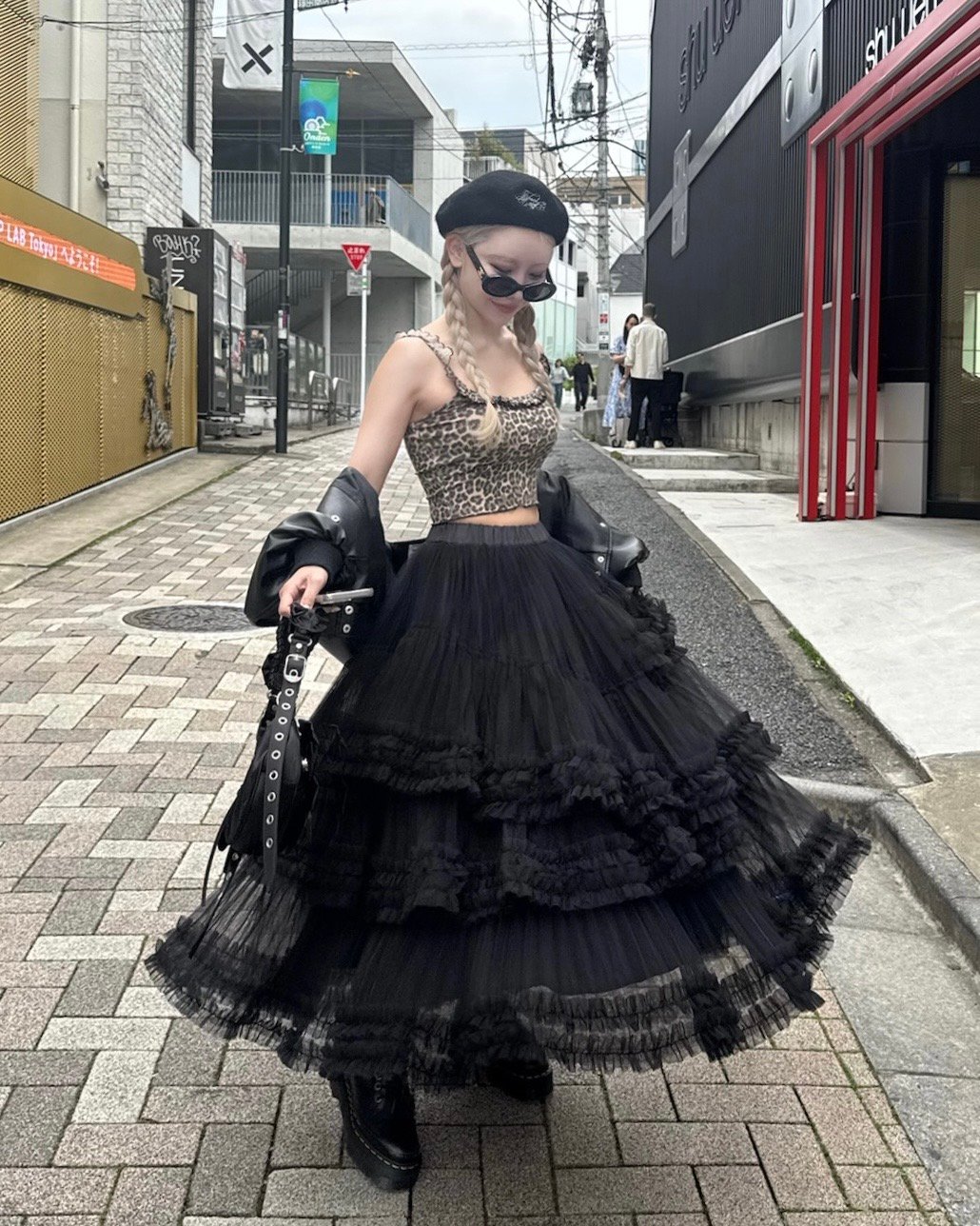 ランキング上位のプレゼント Ballerina” Trea | skirt(black) tulle blooming ワンピース