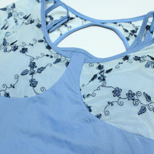 flower embroidery long sleeve leotard/ロングスリーブ レ