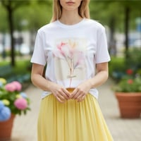 フラワー＆ハートモチーフTシャツ