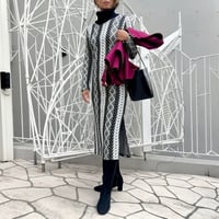 ケーブルミックスオフタートルニットワンピ