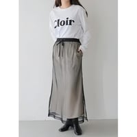 メッシュタイトスカート　黒ブラック×ベージュ