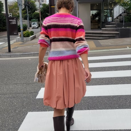 バルーンスカート　ベージュ　ミント　コーラル　黒ブラック