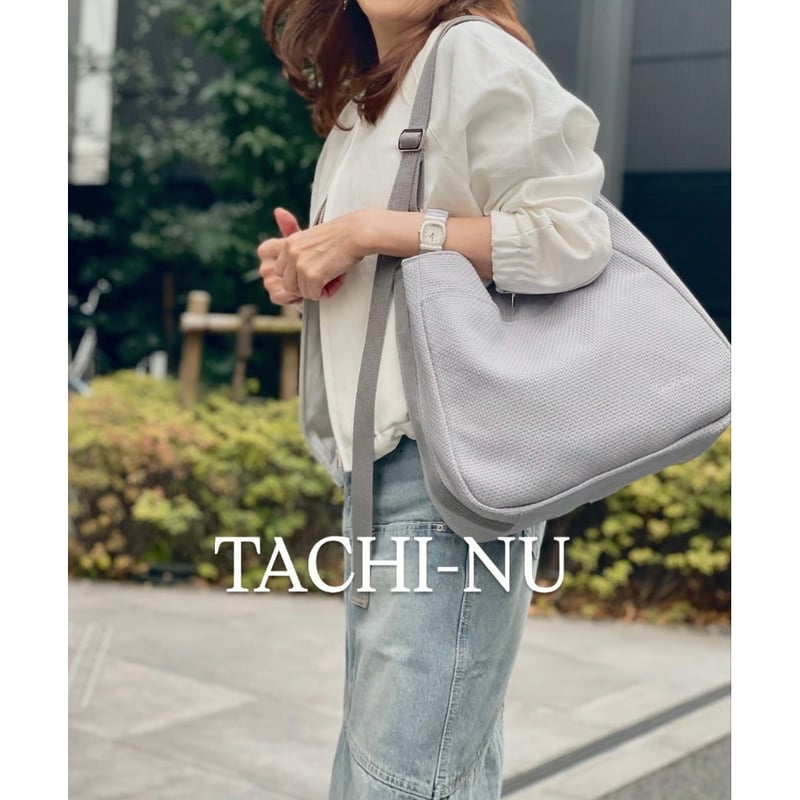 TACHI-NU Round ショルダーバッグ ライトグレー キャメル | Huntress