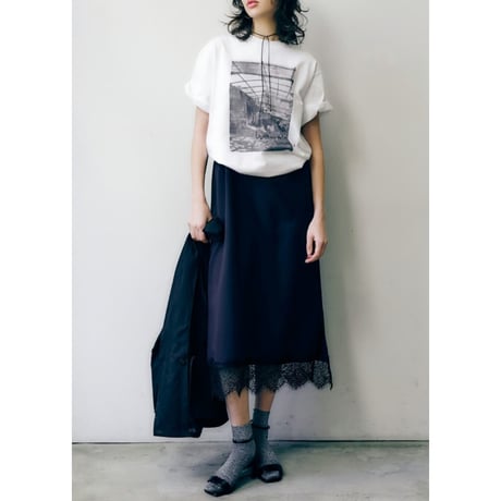 フォトTシャツ　白ホワイト×黒ブラック