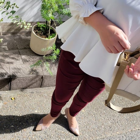 抗菌防臭ストレッチパンツ　ボルドー