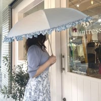 【完全遮光】晴雨兼用3段折傘  　フリル