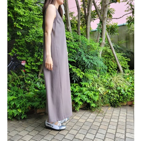 ヴィンテージ風ロゴワンピース　チャコール