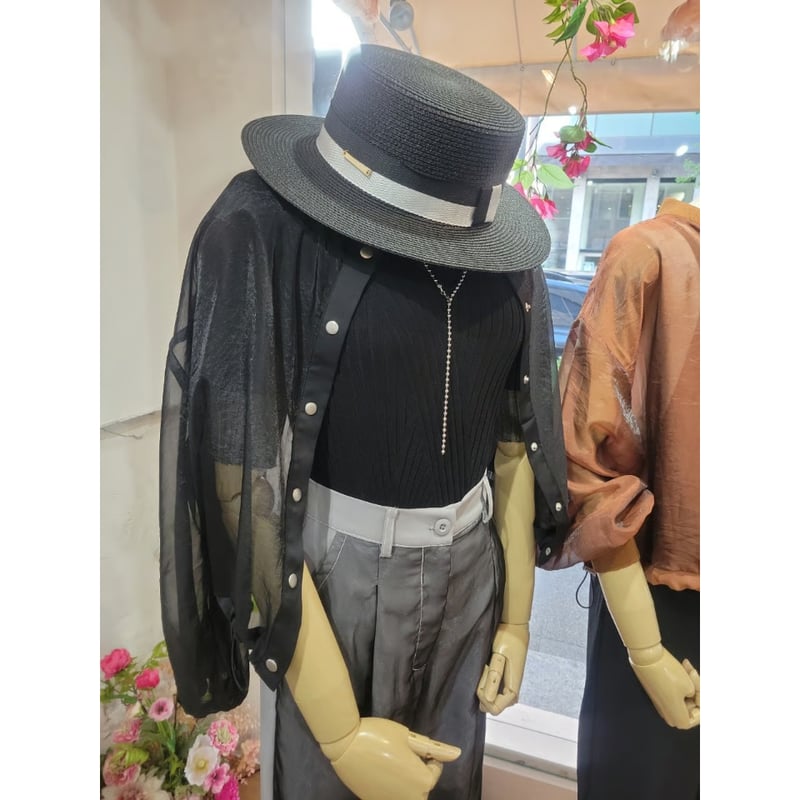 ★美品　エポカ　オーガンジー　シアー　ブルゾン　ブラック　ジャケット Emma Taylor]シアーオーガンジーパーカ | KOBUNSHA SELECT SHOP