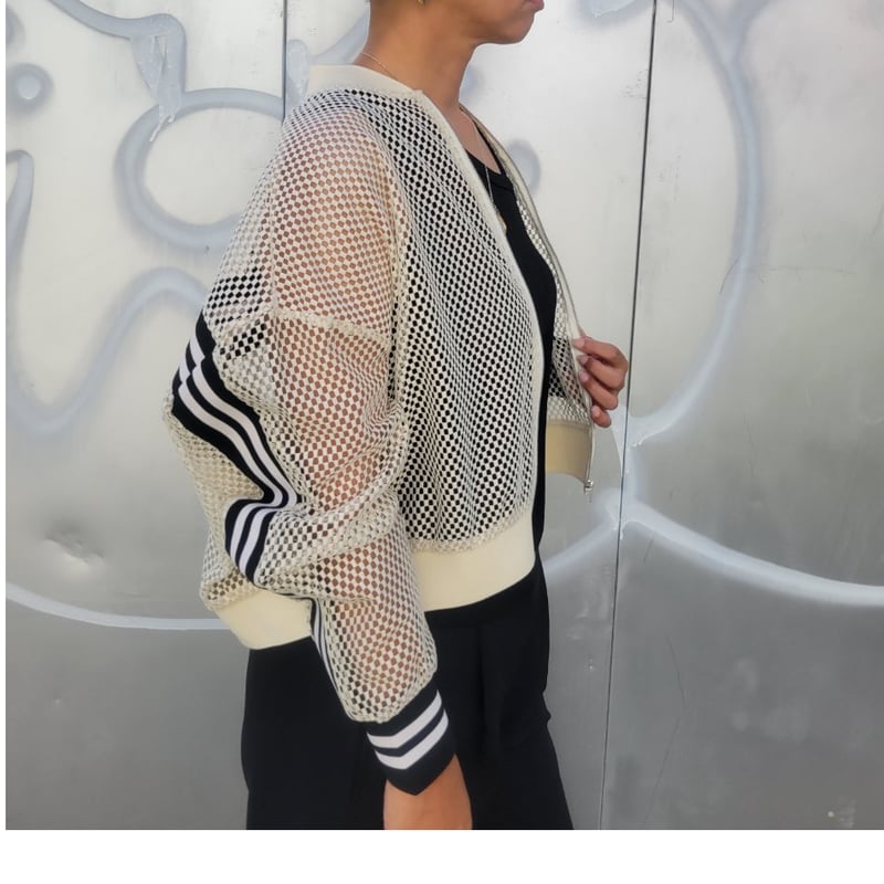 【完売品・未使用】メッシュレイヤースタンドブルゾン 優待価格[RISLEY]ショルダーメッシュブルゾン | KOBUNSHA SELECT