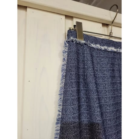 ツイードデニムフリンジスカート