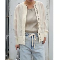 メッシュ英字ブルゾン　ホワイト　ベージュ