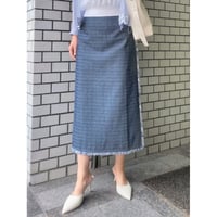 ツイードデニムフリンジスカート