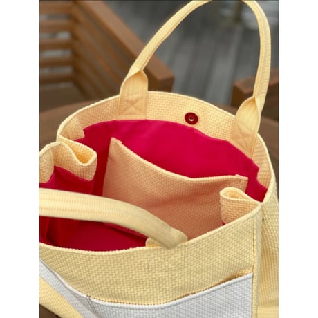 【A4対応】TACHI-NUタッセルトートバッグ　ライトベージュ　グレージュ　ライトグレー　エッグ