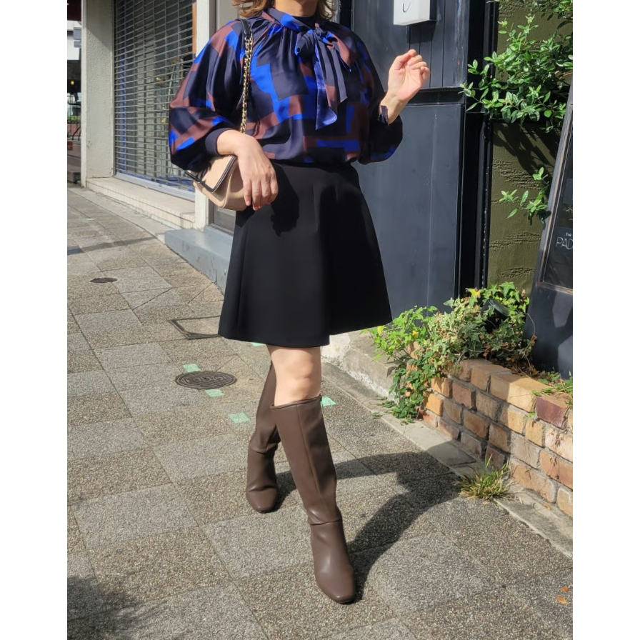 るぅ❤SPサイズブラックハイウエストショートパンツ キルティングバッグ GRL グレイル ハイウエストリブニットショートパンツ ブラック S