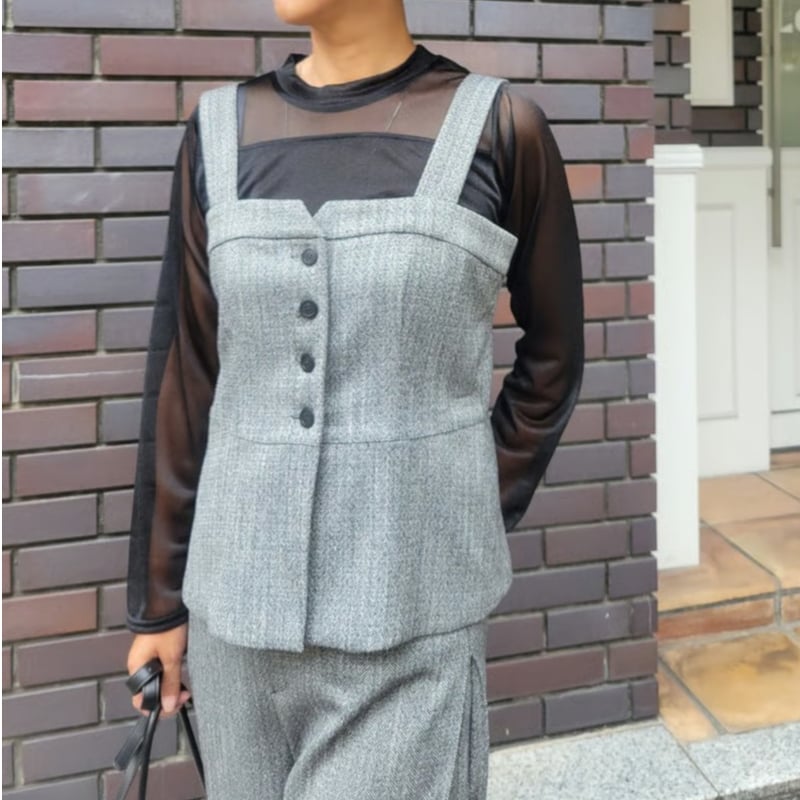 セットアップ可能】ヘンリーボーン柄ビスチェ | Huntress