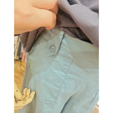 コットンリネンワイドパンツ　スモーキーブルー