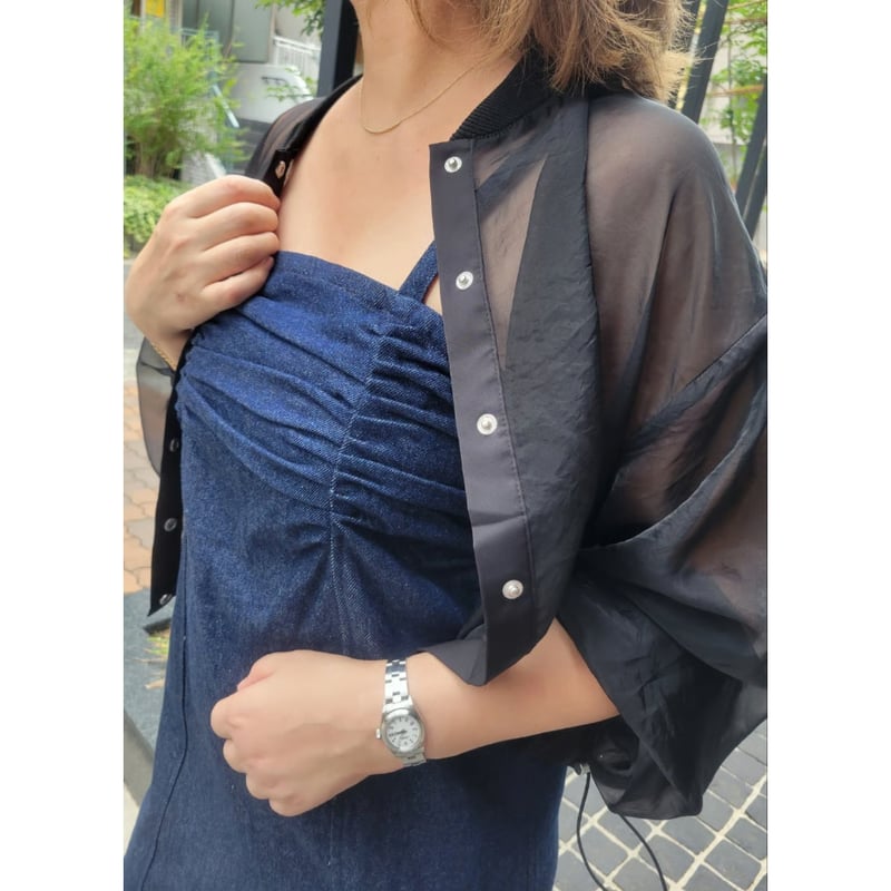 ★美品　エポカ　オーガンジー　シアー　ブルゾン　ブラック　ジャケット シアーオーガンジーブルゾン | JACKET/COAT | anana online store