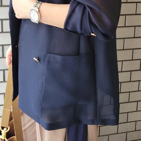 オーバーサイズメッシュジャケット　ネイビー