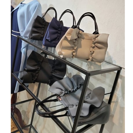 2wayネオプレーンフリルトートバッグ