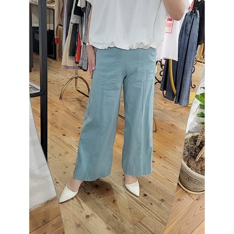 コットンリネンワイドパンツ　スモーキーブルー