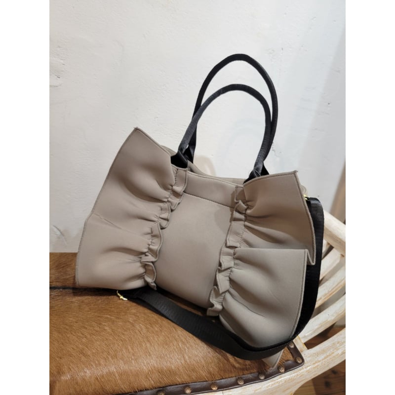 るにち様オーダー　フリルキルトトートバッグ　フォレストウェーブ　グリーン るにち様オーダー フリルキルトトートバッグ フォレストウェーブ