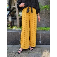 ドットイージーパンツ　イエロー×黒ブラック