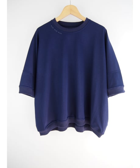 「シルケットコットン"BLUE BLUE BLUE"プリント」オーバーティーシャツ