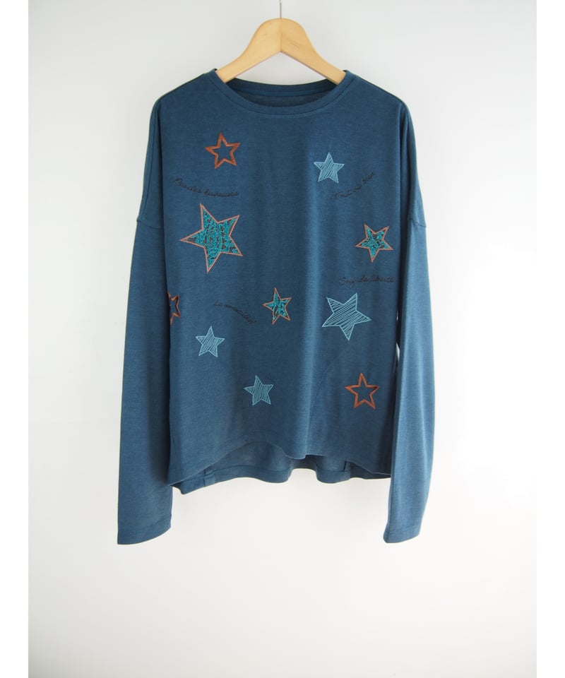 モールスター＋ロゴ刺繍」ワイドプルオーバー | GIPSY BLUE