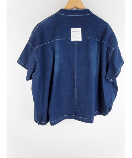 「接触冷感 WASH DENIM」バックデザインオーバーブラウス
