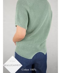 【日本製】「コットン100％畦」バックスリットプルオーバー ( Whole Garment Knit )