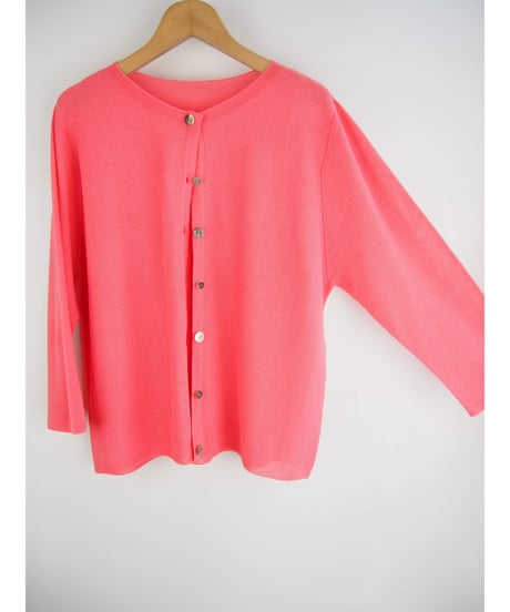 【日本製】「ミックスコットン鹿の子」カーディガン（ Whole garment knit ）