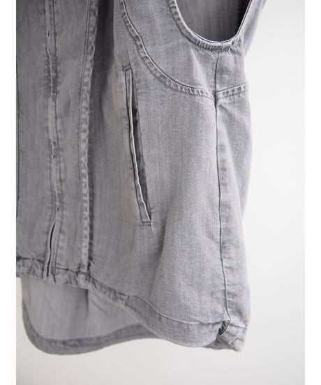 「接触冷感セルロース WASH DENIM」フレンチベストフーディ
