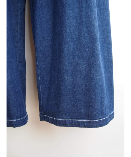 「接触冷感 WASH DENIM」タックワイドパンツ
