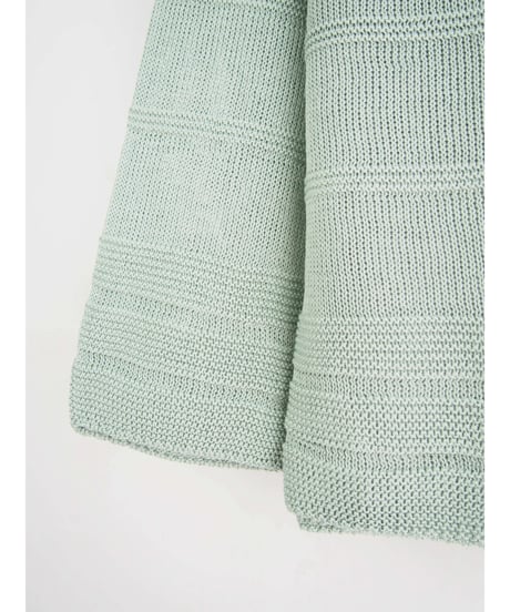 【日本製】「コットン100％天竺ガーター」ボーダープルオーバー ( Whole Garment Knit )