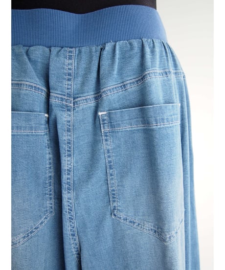 「接触冷感 WASH DENIM」タックワイドパンツ