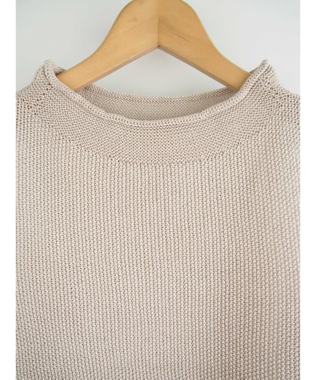 【日本製】「コットン100％鹿の子」モックネックベスト ( Whole Garment Knit )