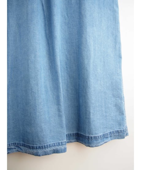 「接触冷感セルロース WASH DENIM」タックフレアーワンピース