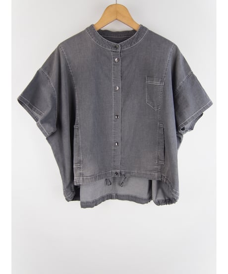 「接触冷感 WASH DENIM」バックデザインオーバーブラウス