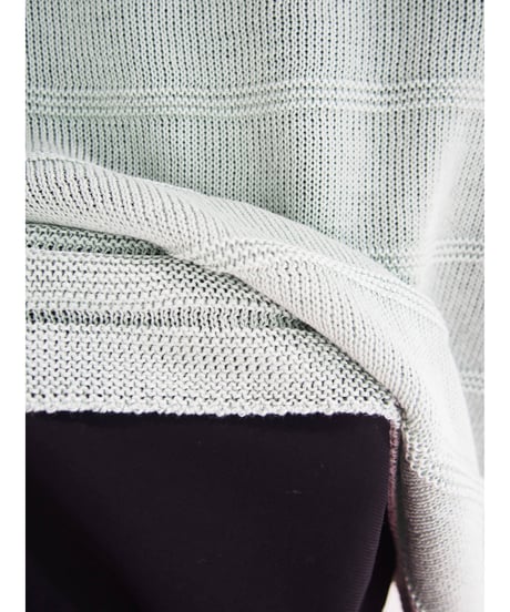 【日本製】「コットン100％天竺ガーター」ボーダープルオーバー ( Whole Garment Knit )