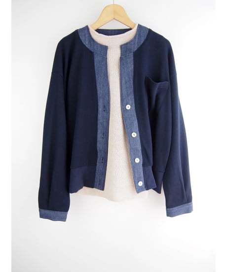 【日本製】「コットン100％鹿の子」モックネックベスト ( Whole Garment Knit )