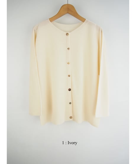 【日本製】「ミックスコットン鹿の子」カーディガン（ Whole garment knit ）