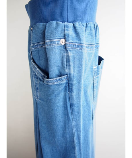 「接触冷感 WASH DENIM」タックワイドパンツ